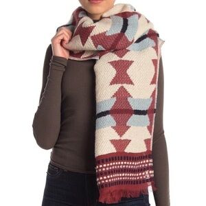 Madewell Geometric Scarf in Rust and Cream